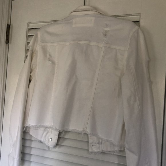 Express Ripped White Denim Jacket - Picture 2 of 6